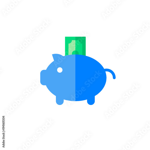 Piggy bank icon for saving concept, personal finance, and money accumulation.