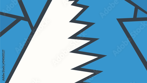 Vibrant and dynamic abstract geometric pattern with a powerful zigzag shape at its core, featuring energetic lines in yellow, green, and white on a striking dark background