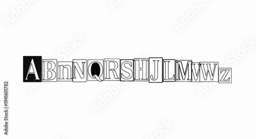 A collection of uppercase and lowercase letters presented in boxes