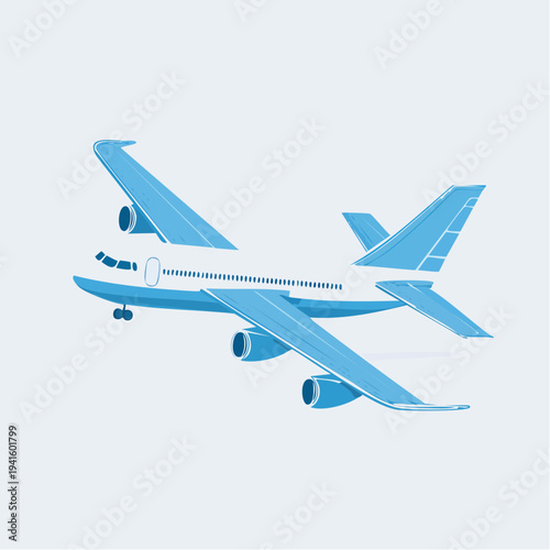 Commercial Jet Airplane Flying in a Clear Blue Sky