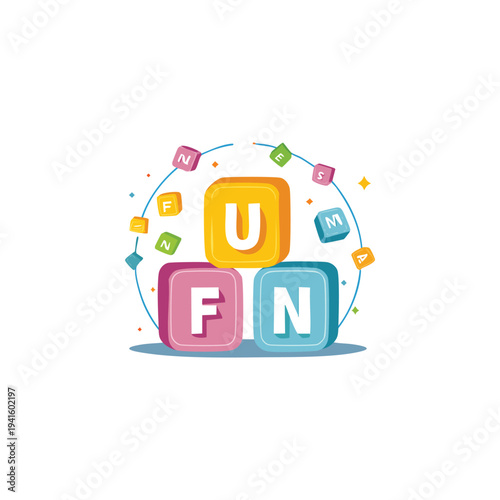 vector Colorful Blocks Spelling Fun with Letters
