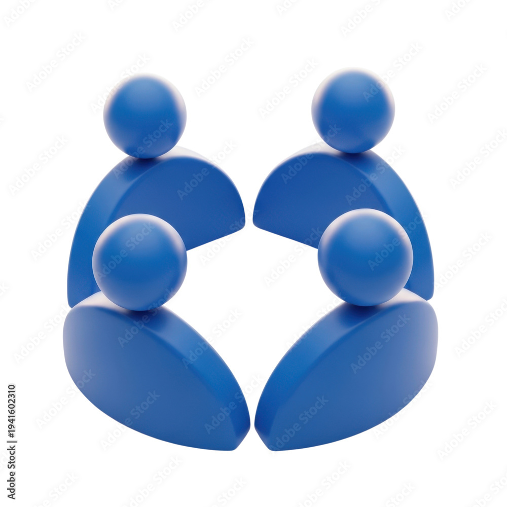 Obraz premium Two 3D blue human figures shaking hands in partnership isolated on transparent background