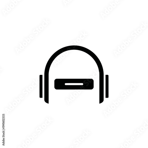 Headphones icon with audio control symbol