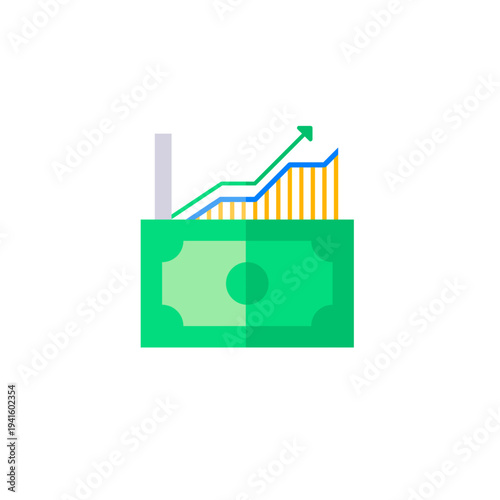 Investment growth icon for financial return, asset development, and wealth increase concept.