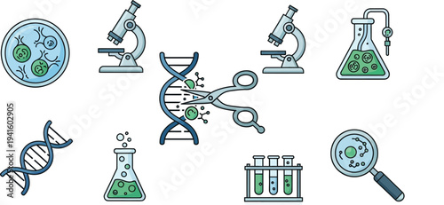 Biology lab equipment vector