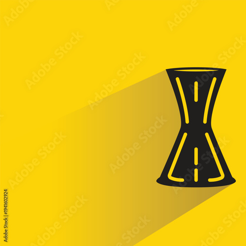 ceramic vase icon with shadow on yellow background
