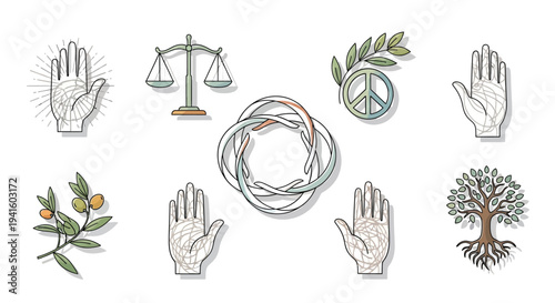 Peace justice symbols vector