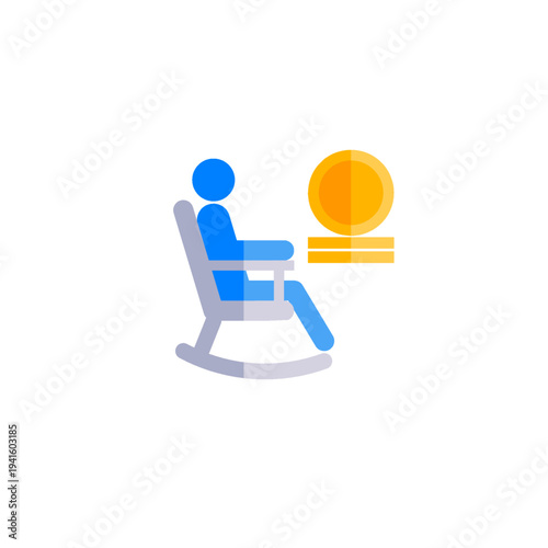 Retirement saving icon for long term financial planning and pension fund concept.