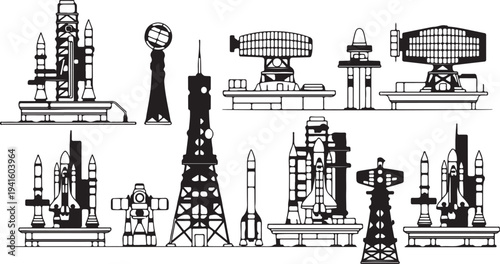 Rocket. Space rocket launch. Project start up. Flying cartoon rocket. Vector illustration isolated on white background