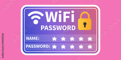 Wifi password sticker login access label design