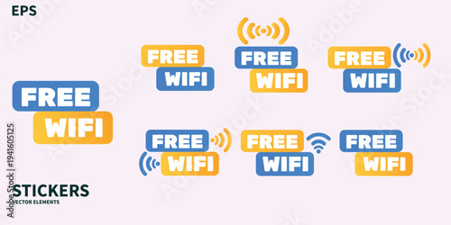 Free wifi sticker minimal label pack
