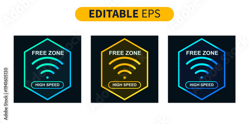 Wifi zone sticker shield badge high speed