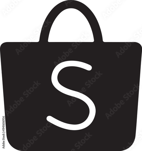 vector black bag icon