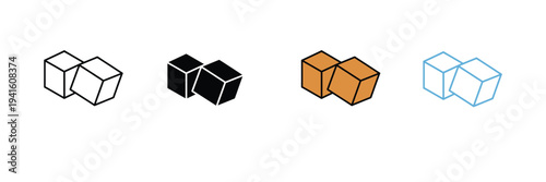 Sugar Cubes Icon for Sweeteners, Kitchen, and Cafe Menu. Symbol Vector Illustration.