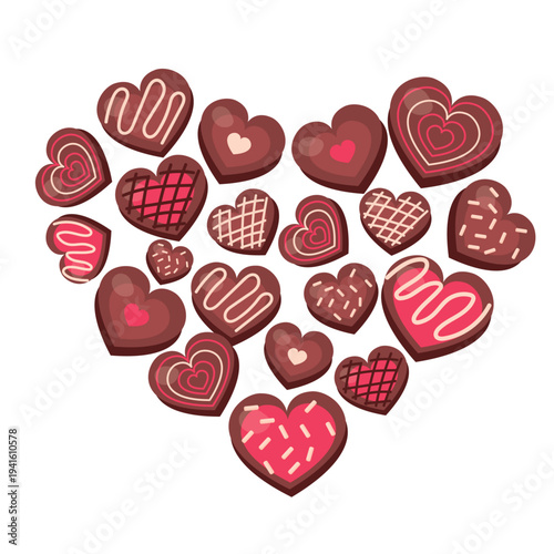  Chocolate Candy Set Flat Vector Illustration
