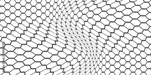 High Resolution Isolated Chain-Link (Or Wire Net Or Wire-Mesh) Fence On A White Background