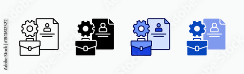 Portfolio Icon Sheet Multiple Style Collection Isolated Vector