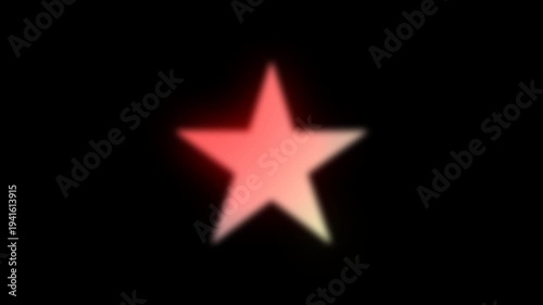 Red glowing star on black background, dynamic motion graphics footage for modern design projects