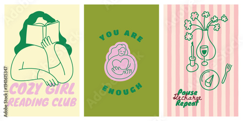 Vector logo design template, graphic element for advertising, branding, heart shape and love, doodle sketch mascot and character, self love and care concept