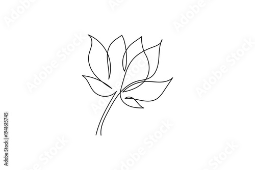 Lotus flower one line drawing minimalist floral vector illustration