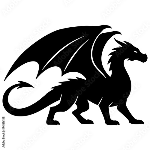 Western Dragon Silhouette