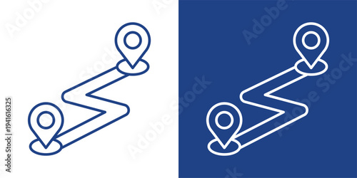 Tracking Blue And White Icon Style Collection