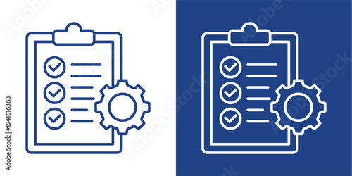 Planning Blue And White Icon Style Collection