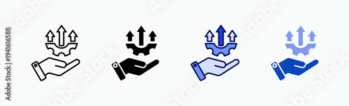 Elevate Icon Sheet Multiple Style Collection Isolated Vector