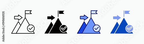 Zenith Icon Sheet Multiple Style Collection Isolated Vector