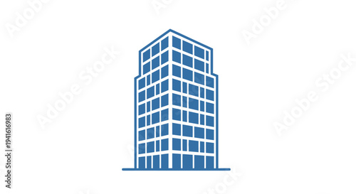 Blue Skyscraper Building Corporate Office Tower.