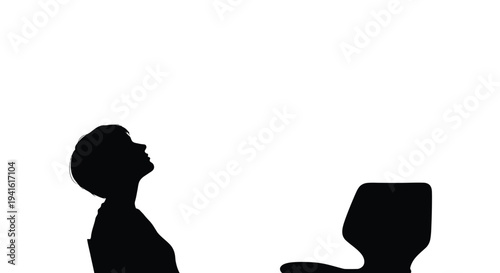 Man looking up at laptop inspiration concept