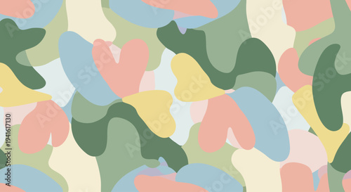 Abstract Camouflage Pattern with Pastel Colors.
