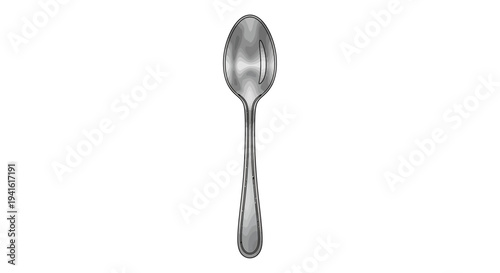 Silver Spoon Isolated on White Background.