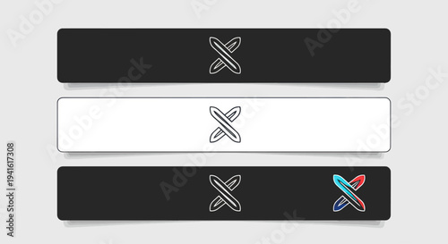 Three Switches with Different Colored Symbols.