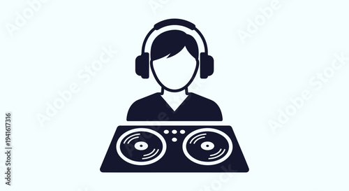 DJ Mixing Music with Headphones On.