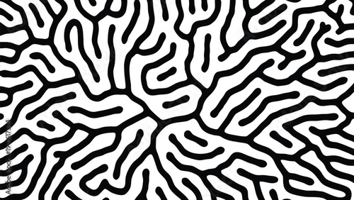 Black and white abstract maze pattern vector