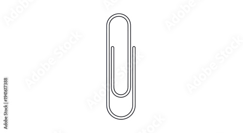 Metal Paperclip Isolated on White Background.