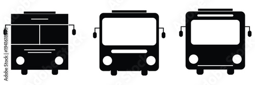 Bus icon set. bus vector icon eps 10.