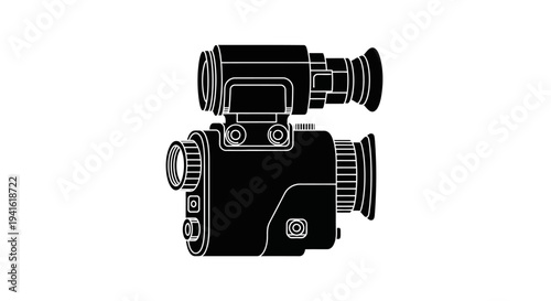 Vector illustration of a night vision scope, digital drawing, isolated on white background