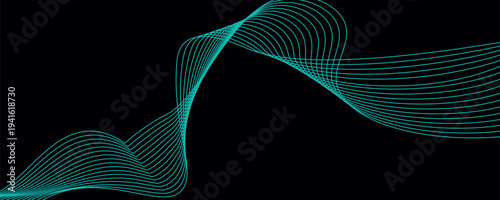 Vector abstract background with dynamic blue waves.