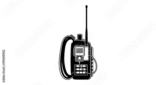 Vintage Walkie Talkie Radio Device, Two-Way Communication, Portable Transceiver