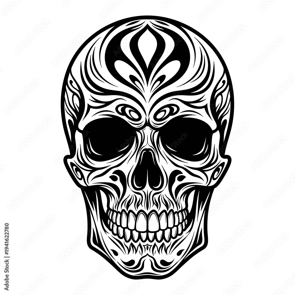 Obraz premium Traditional Mexican Sugar Skull Calavera Design