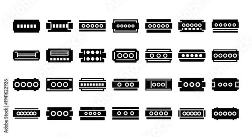 Collection of various computer network devices and servers displayed in a grid layout