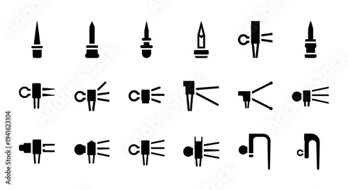 Collection of Ancient Egyptian Symbols and Hieroglyphics on Transparent Background from Overhead Viewpoint