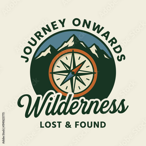 This inspiring image shows majestic mountains and a compass symbolizing adventure in the wilderness, encouraging viewers to explore nature and discover their path forward.