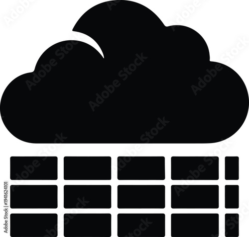 Vector cloud computing with data spreadsheet table management silhouette design