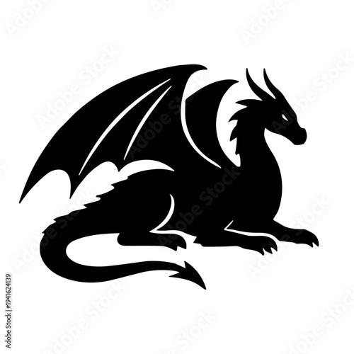 Western Dragon Silhouette