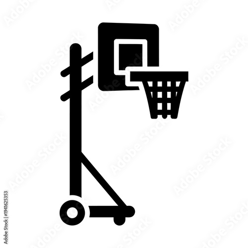 Portable basketball hoop icon silhouette for sports equipment design