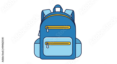 Vector blue backpack icon