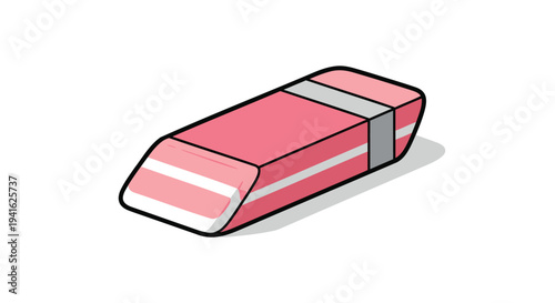 Vector pink eraser illustration